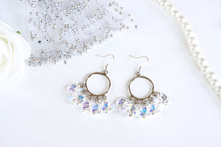 beautiful jhumikis dangling earrings made with Swarovski crystals