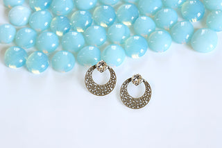 Antique silver earrings crafted with Swarovski crystals