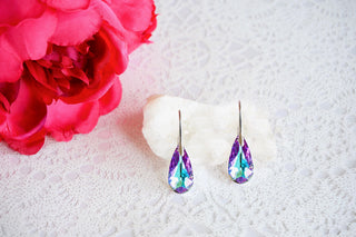 Purple blue Swarovski crystal earrings from divus