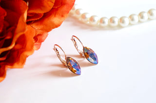 Rose gold shimmering earrings divuscreations