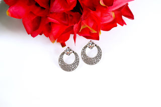 Antique silver vintage earrings stud style divuscreations