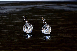 White crystal earrings DIVUS India